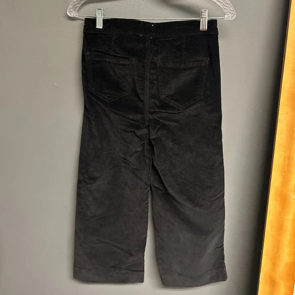 Gianni Bini Black Corduroy Jrs Size 7 Wide Leg Cropped Pants Textured Trousers‎
